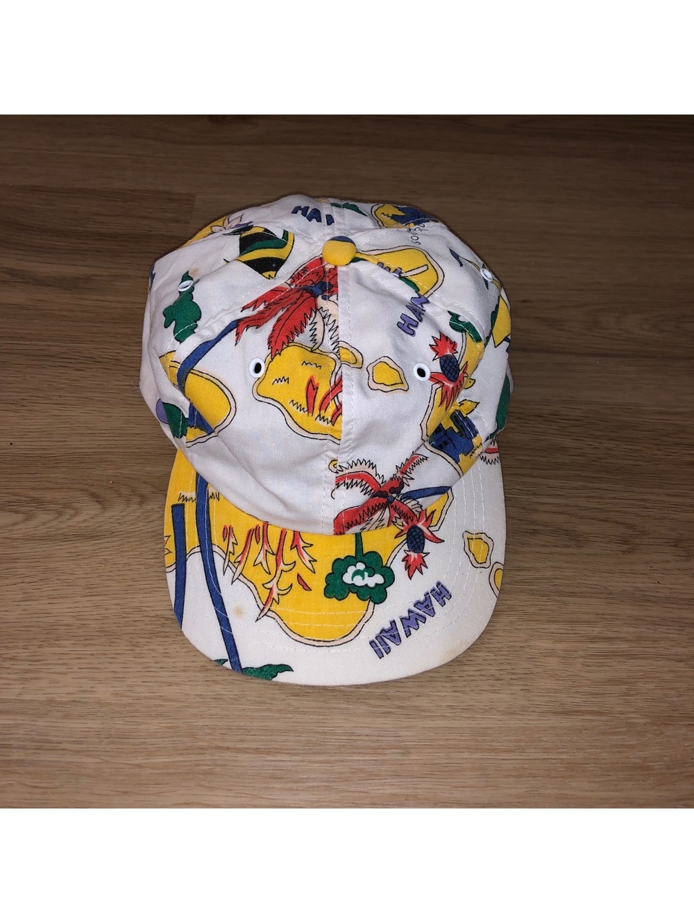 VINTAGE Y2K HAWAII UNIVERSITY OF HAT SNAPBACK ALL OVER FLORAL FISH CAP RARE